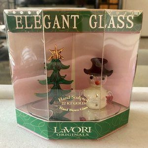 LaVori Originals 22KT Hand Sculpted & Hand Blown Glass Christmas Decoration